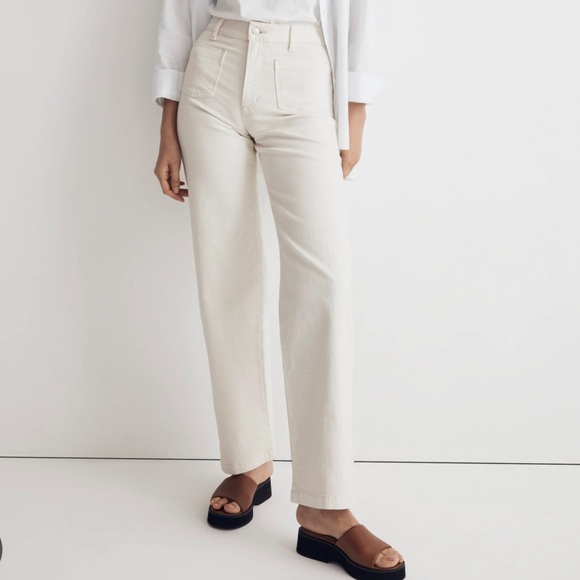 Madewell Denim - Madewell Cream The Perfect Vintage Wide Leg Jean Size 31